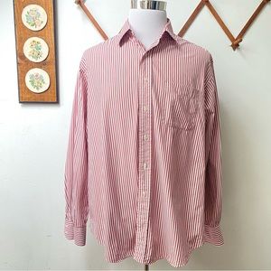 Vintage Burberry Striped Red White Button Down men’s Shirt